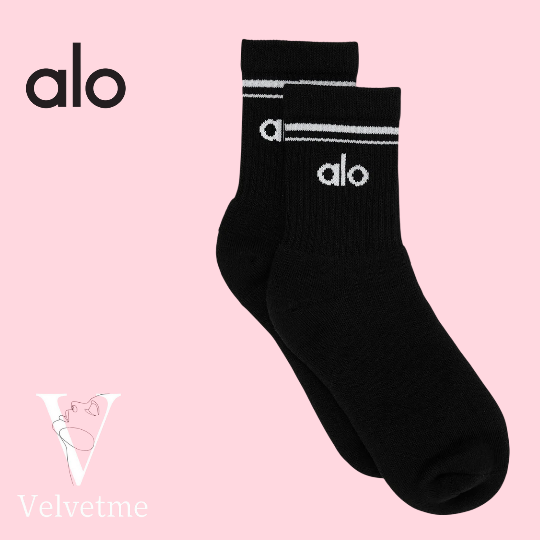 Unisex Half-Crew Throwback Sock - Black